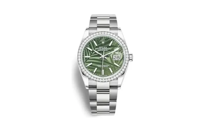 Rolex Datejust 36 Stainless Steel / Diamond / Green - Palm / Oyster