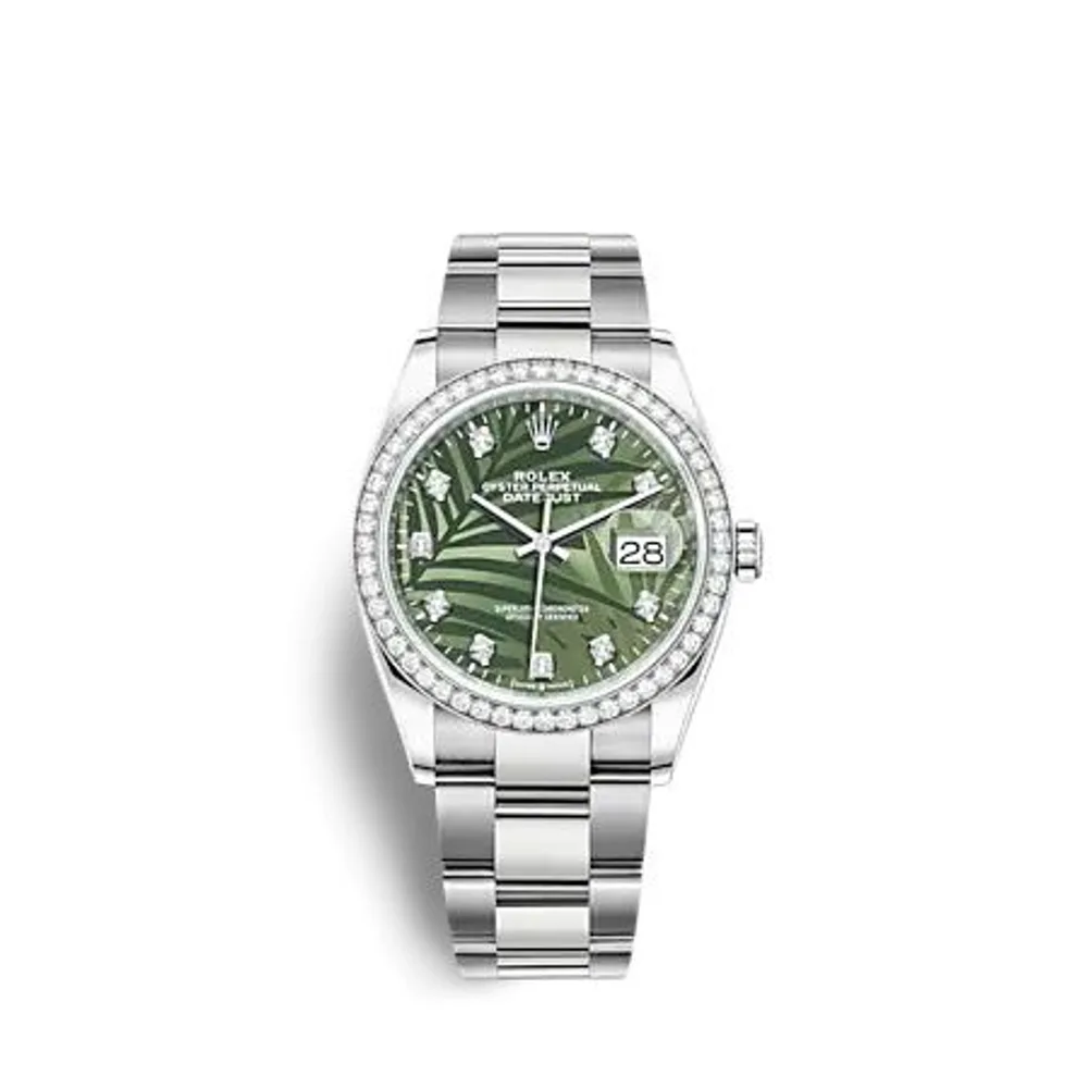 Rolex Datejust 36 Stainless Steel - Diamond / Green - Palm - Diamond / Oyster