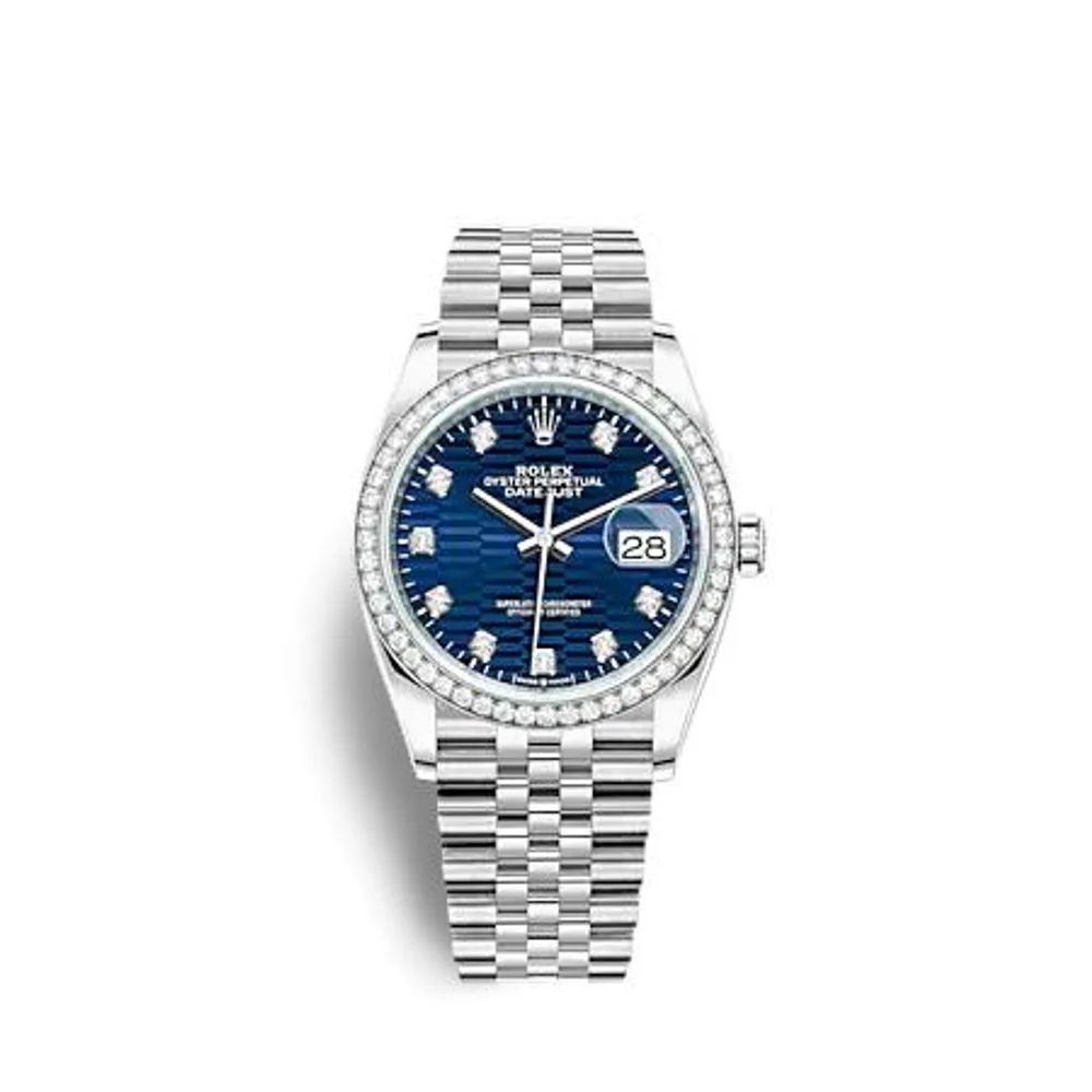 Rolex Datejust 36 Stainless Steel - Diamond / Blue - Fluted - Diamond / Jubilee