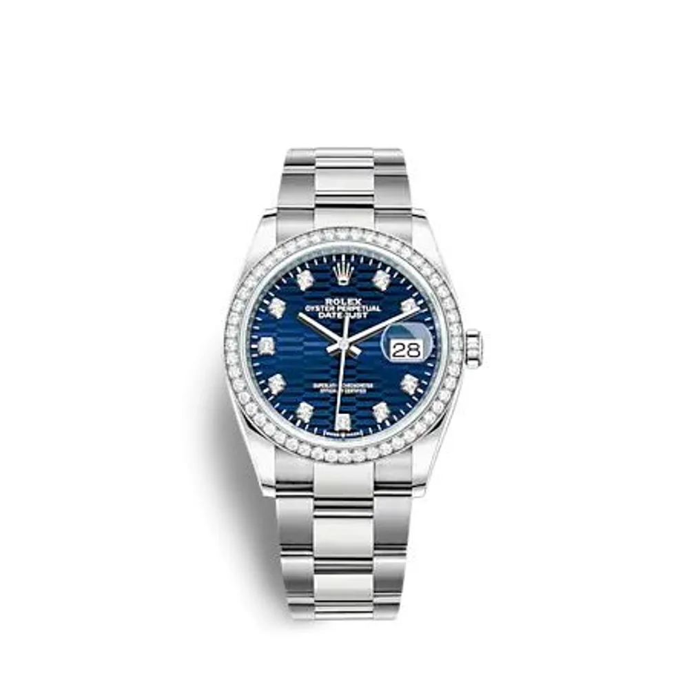 Rolex Datejust 36 Stainless Steel - Diamond / Blue - Fluted - Diamond / Oyster