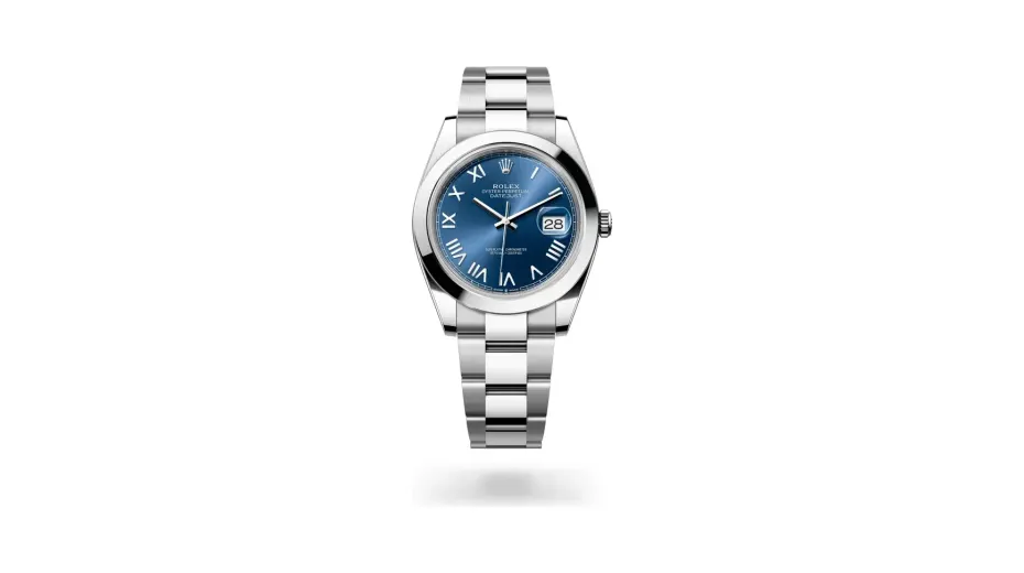 Rolex Datejust 41 Oyster, 41 mm, Oystersteel, Oystersteel, Bright blue dial