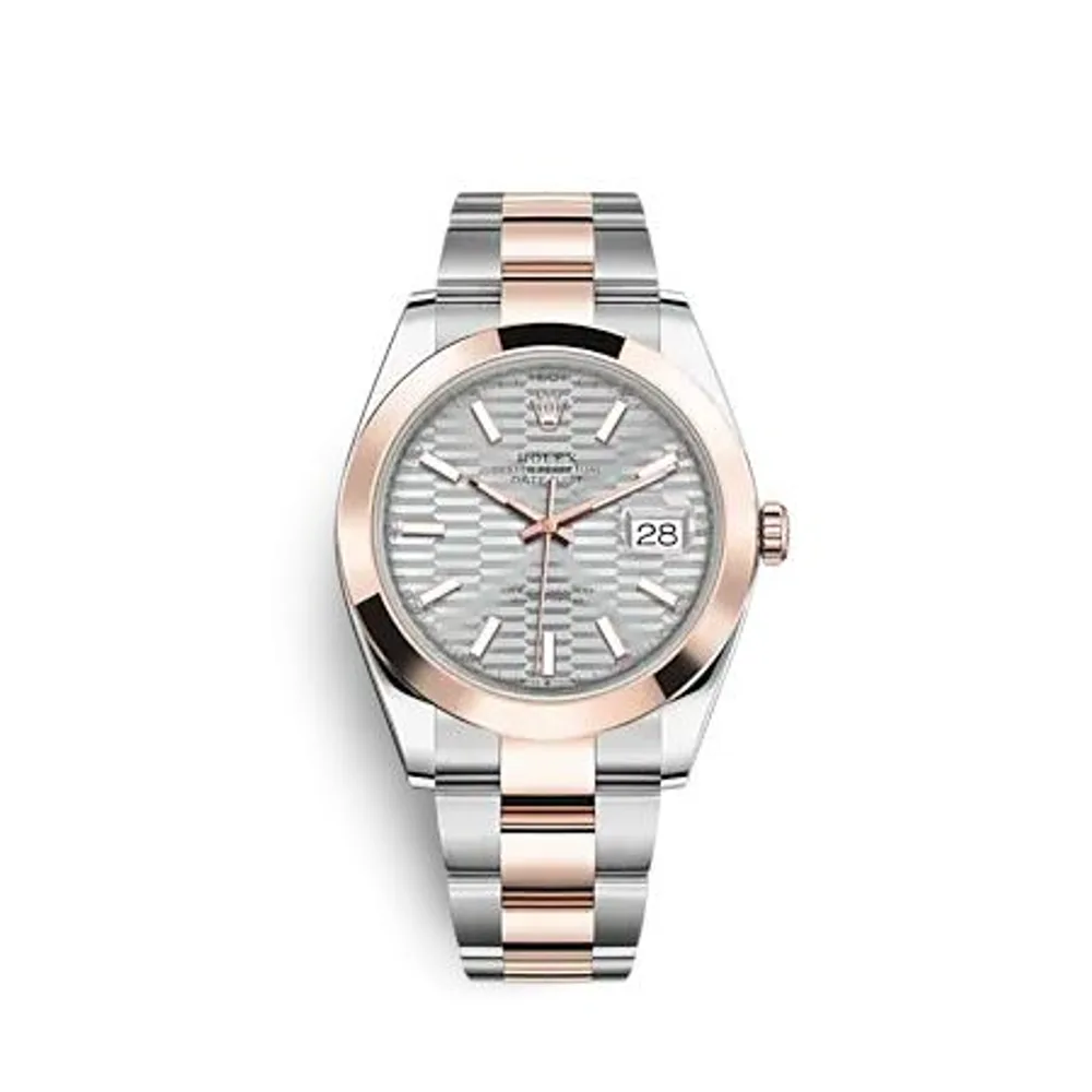 Rolex Datejust 41 Rolesor Everose - Smooth / Oyster / Silver - Fluted
