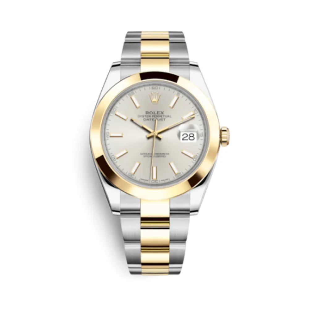 Rolex Datejust 41 Rolesor Yellow Smooth / Oyster / Silver
