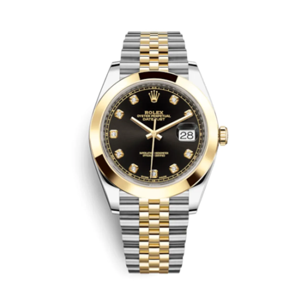 Rolex Datejust 41 Rolesor Yellow Smooth / Jubilee / Black - Diamond