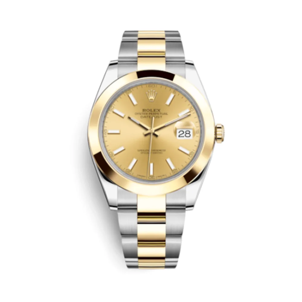 Rolex Datejust 41 Rolesor Yellow Smooth / Oyster / Champagne