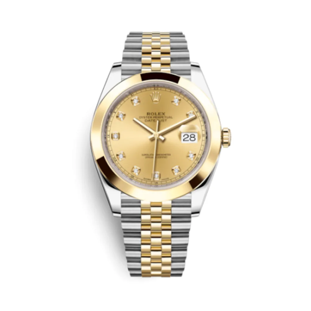 Rolex Datejust 41 Rolesor Yellow Smooth / Jubilee / Champagne - Diamond