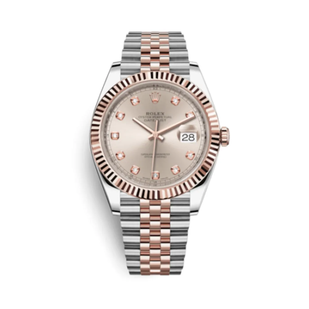 Rolex Datejust 41 Rolesor Everose Fluted / Jubilee / Sundust - Diamond