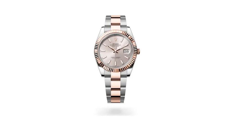 Rolex Datejust 41 Oyster, 41 mm, Oystersteel and Everose gold, Everose Rolesor, Sundust dial