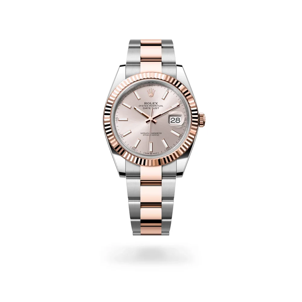 Rolex Datejust 41 Oyster, 41 mm, Oystersteel and Everose gold, Everose Rolesor, Sundust dial