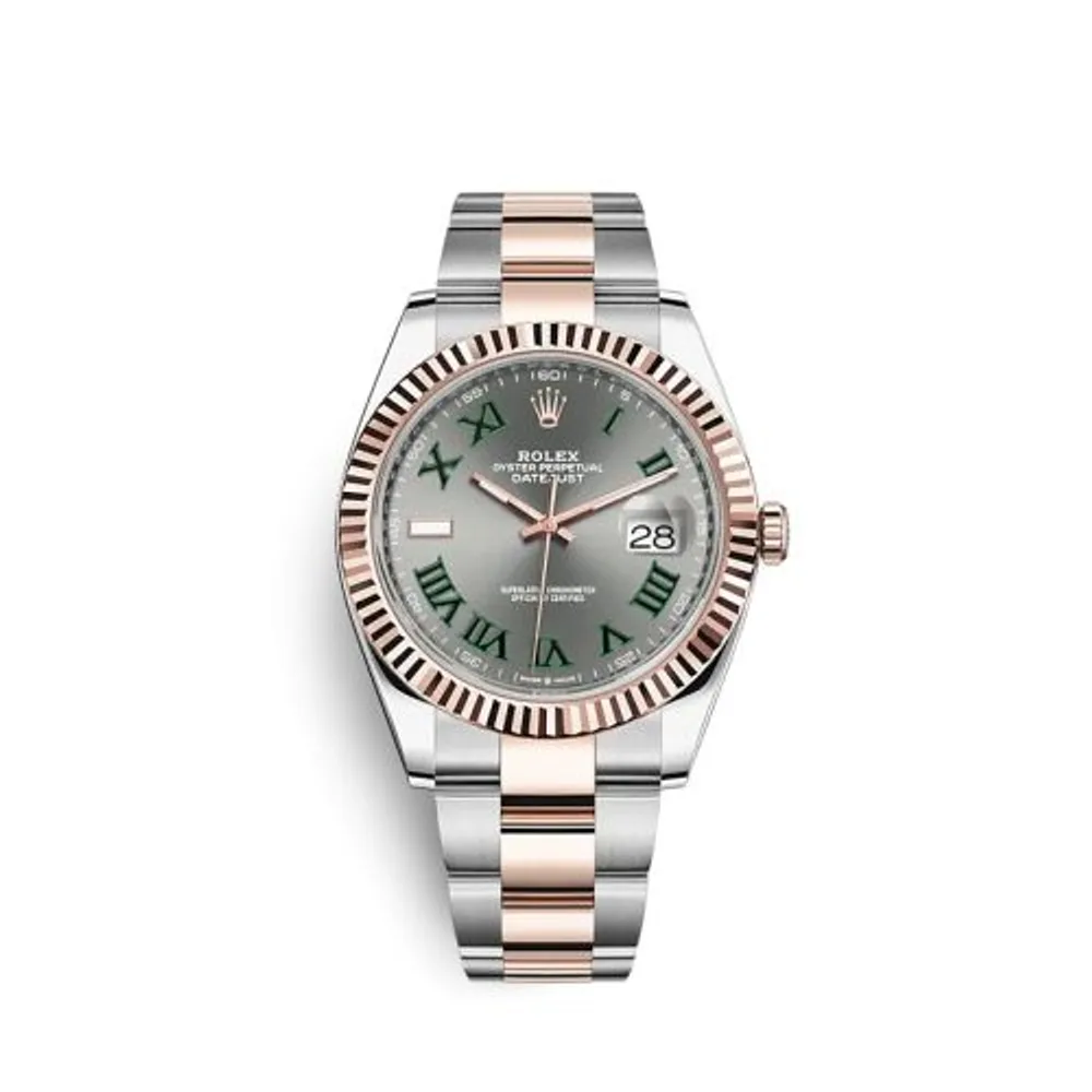 Rolex Datejust 41 Rolesor Everose Fluted / Oyster / Slate - Roman