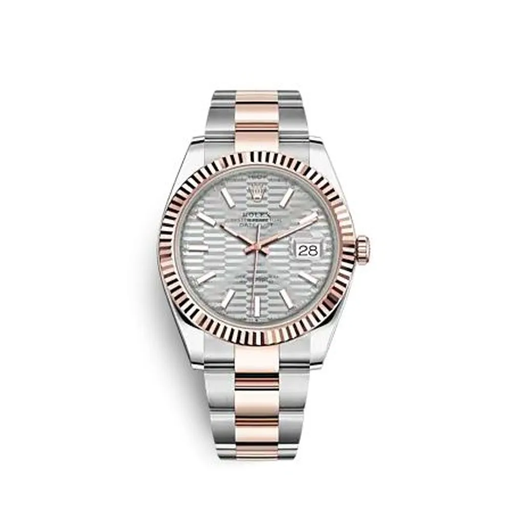Rolex Datejust 41 Rolesor Everose - Fluted / Oyster / Silver - Fluted