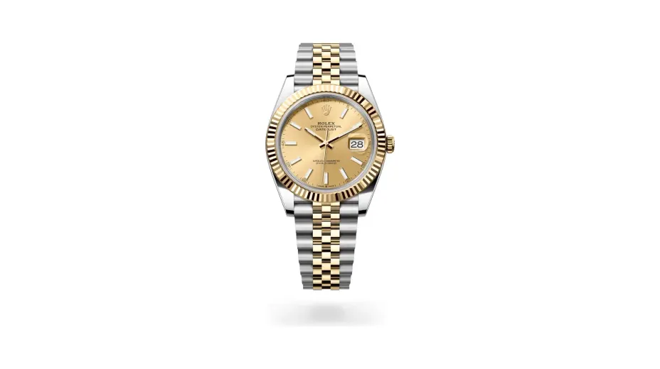 Rolex Datejust 41 Oyster, 41 mm, Oystersteel and yellow gold, Yellow Rolesor, Champagne-colour dial