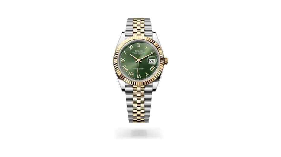 Rolex Datejust 41 Oyster, 41 mm, Oystersteel and yellow gold, Yellow Rolesor, Olive green dial