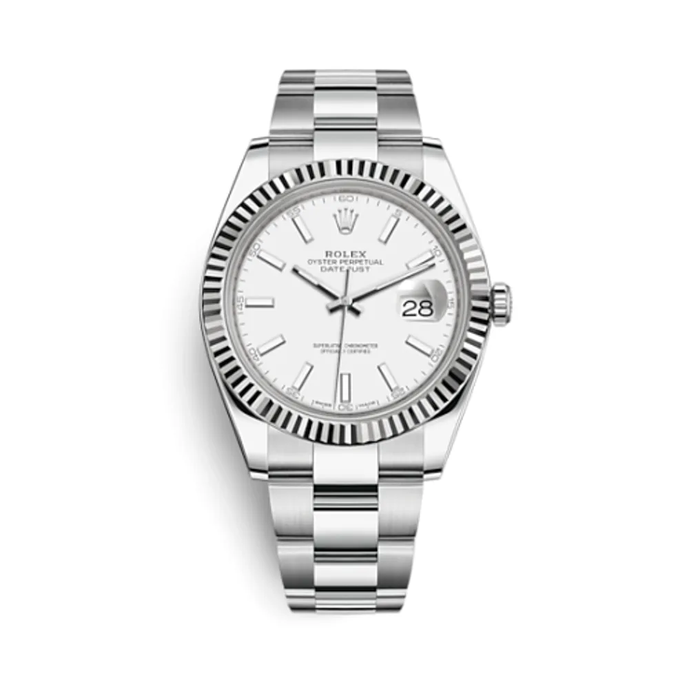 Rolex Datejust 41 Stainless Steel Fluted / Oyster / White