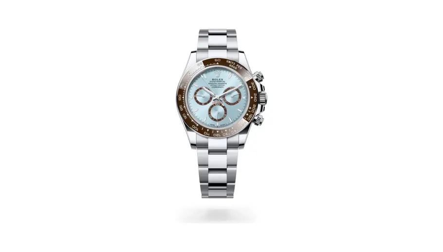 Rolex Oyster Perpetual Cosmograph Daytona, 40 mm, platinum, Platinum, Ice blue with chestnut brown counter rings dial