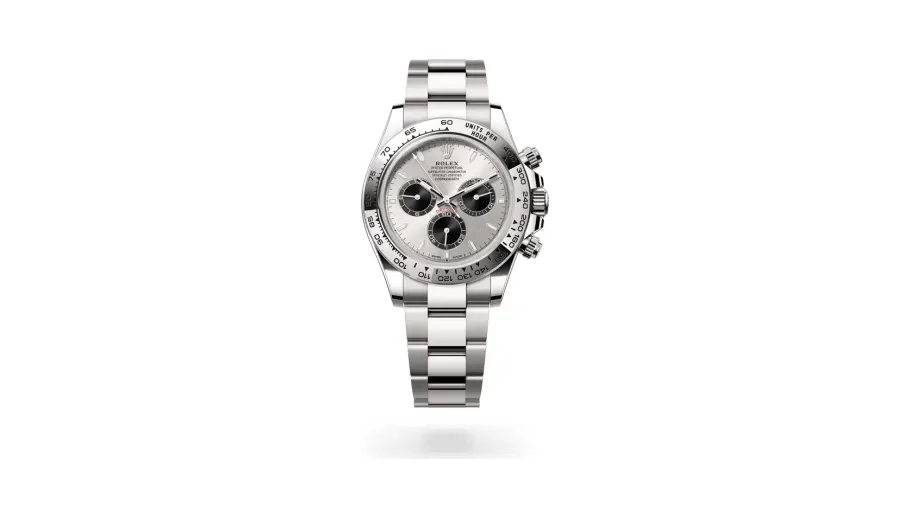 Rolex Cosmograph Daytona Oyster, 40 mm, white gold, 18 kt white gold, Steel and bright black dial