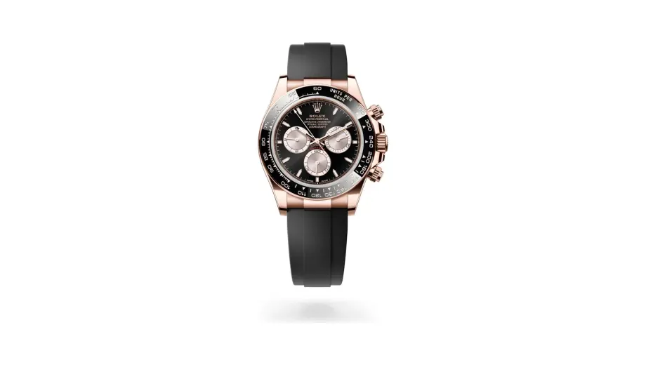 Rolex Cosmograph Daytona Oyster, 40 mm, Everose gold, 18 kt Everose gold, Bright black and Sundust dial