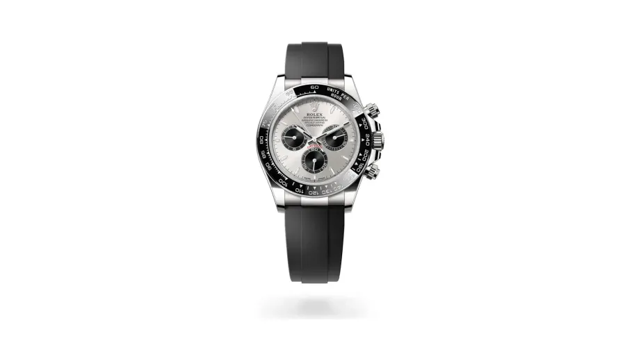Rolex Cosmograph Daytona Oyster, 40 mm, white gold, 18 kt white gold, Steel and bright black dial