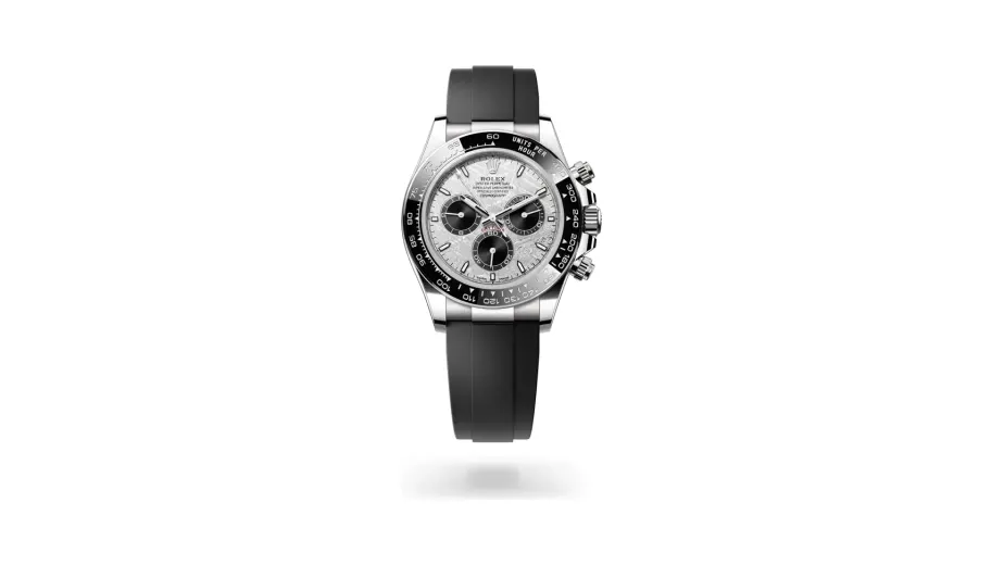Rolex Cosmograph Daytona Oyster, 40 mm, white gold, 18 kt white gold, Meteorite and black dial