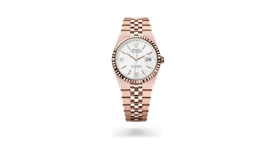 Rolex Land-Dweller 36, 18 kt Everose gold, Intense white dial