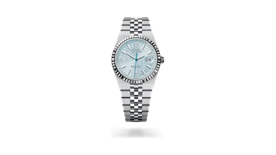 Rolex Land-Dweller 36, Platinum, Ice blue dial