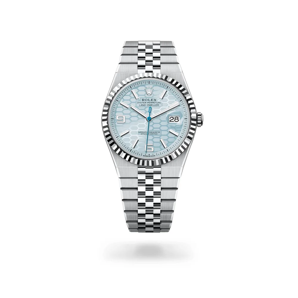 Rolex Land-Dweller 40, Platinum, Ice blue dial