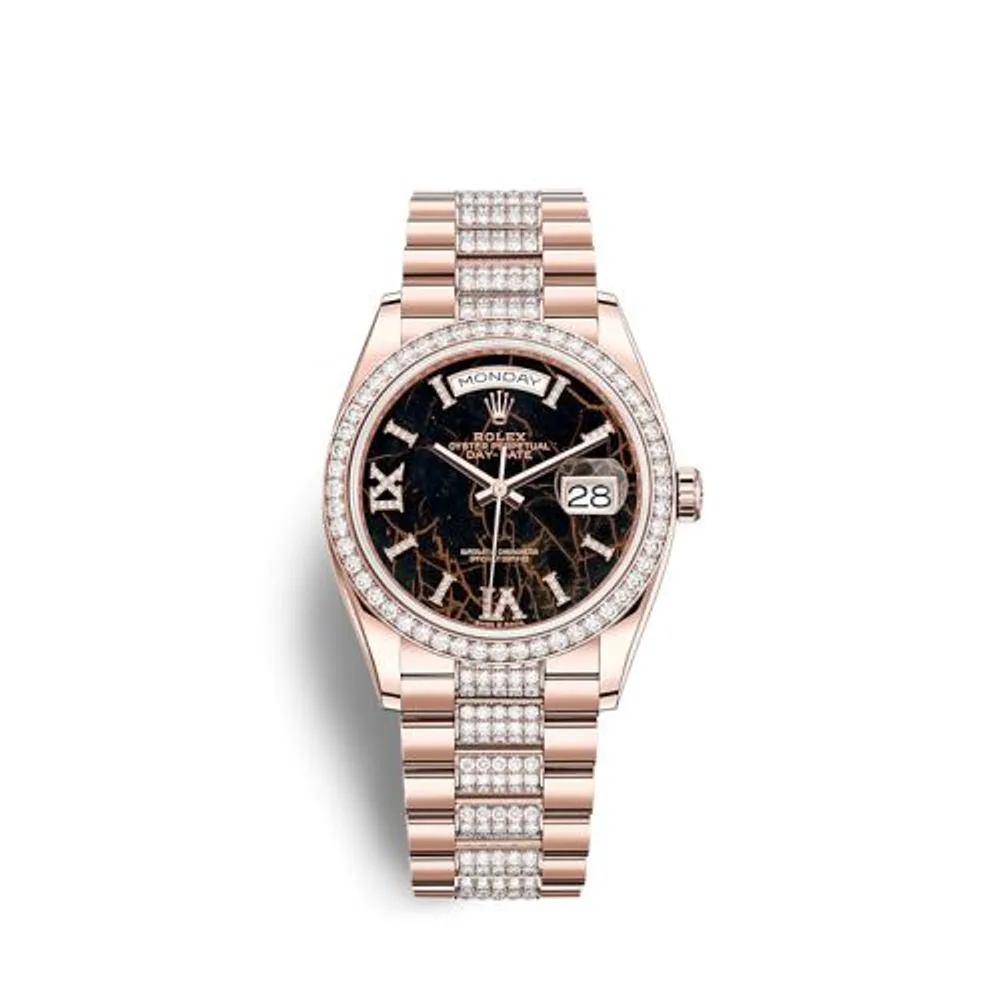 Rolex Day-Date 36 Everose Gold / Diamond / Eisenkiesel / President-Diamond
