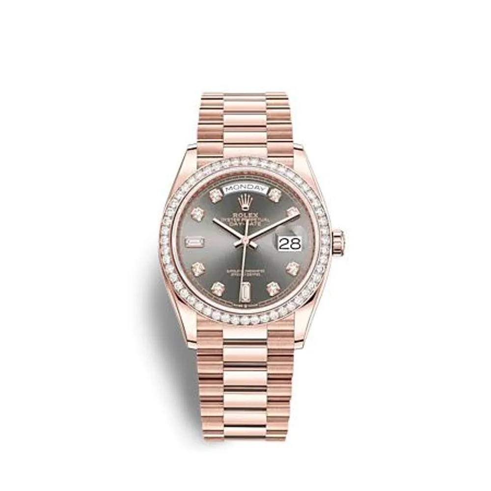 Rolex Day-Date 36 Everose Gold - Diamond / Slate - Diamond / President