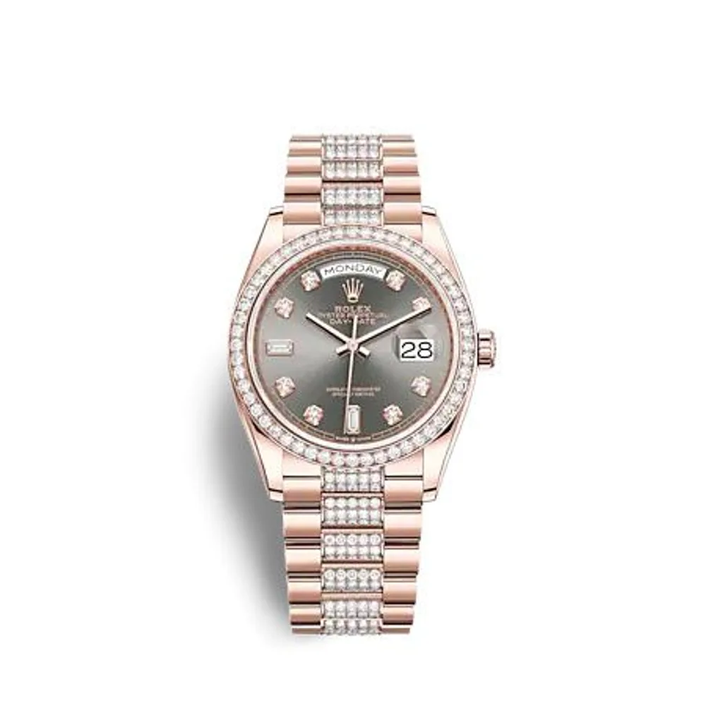 Rolex Day-Date 36 Everose Gold - Diamond / Slate - Diamond / President - Diamond