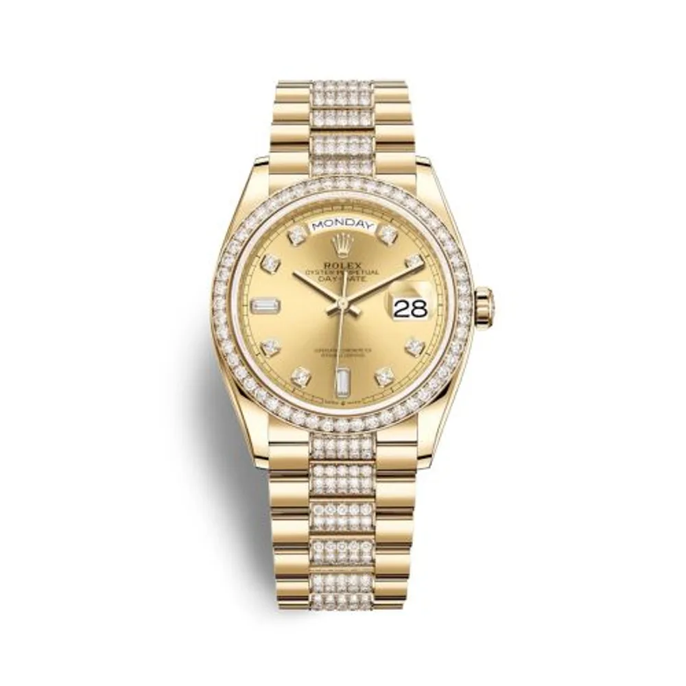 Rolex Day-Date 36 Yellow Gold / Diamond / Champagne - Diamond / President - Diamond