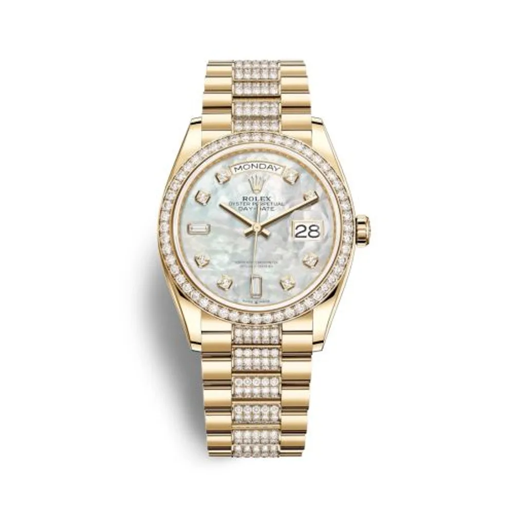 Rolex Day-Date 36 Yellow Gold / Diamond / MOP - Diamond / President - Diamond