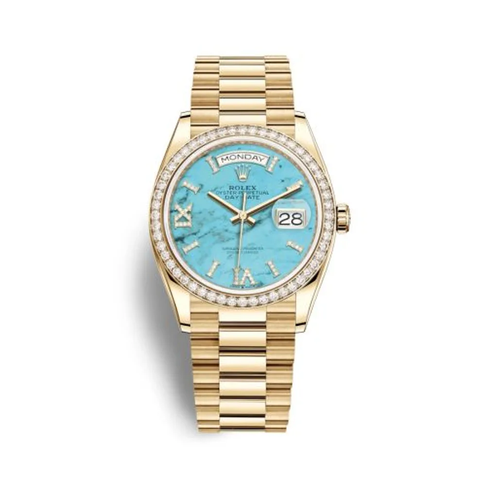 Rolex Day-Date 36 Yellow Gold / Diamond / Turquoise / President