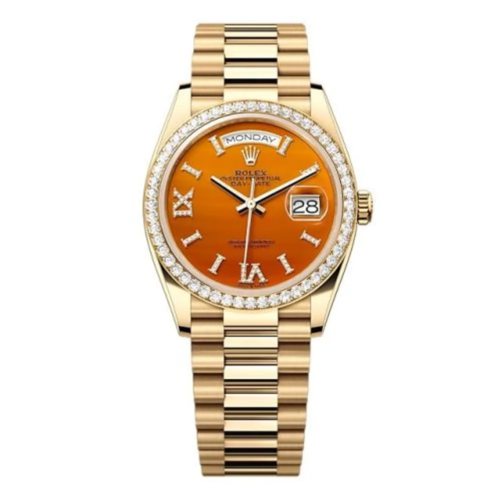 Rolex Day-Date 36 Yellow Gold - Diamond / Carnelian / President