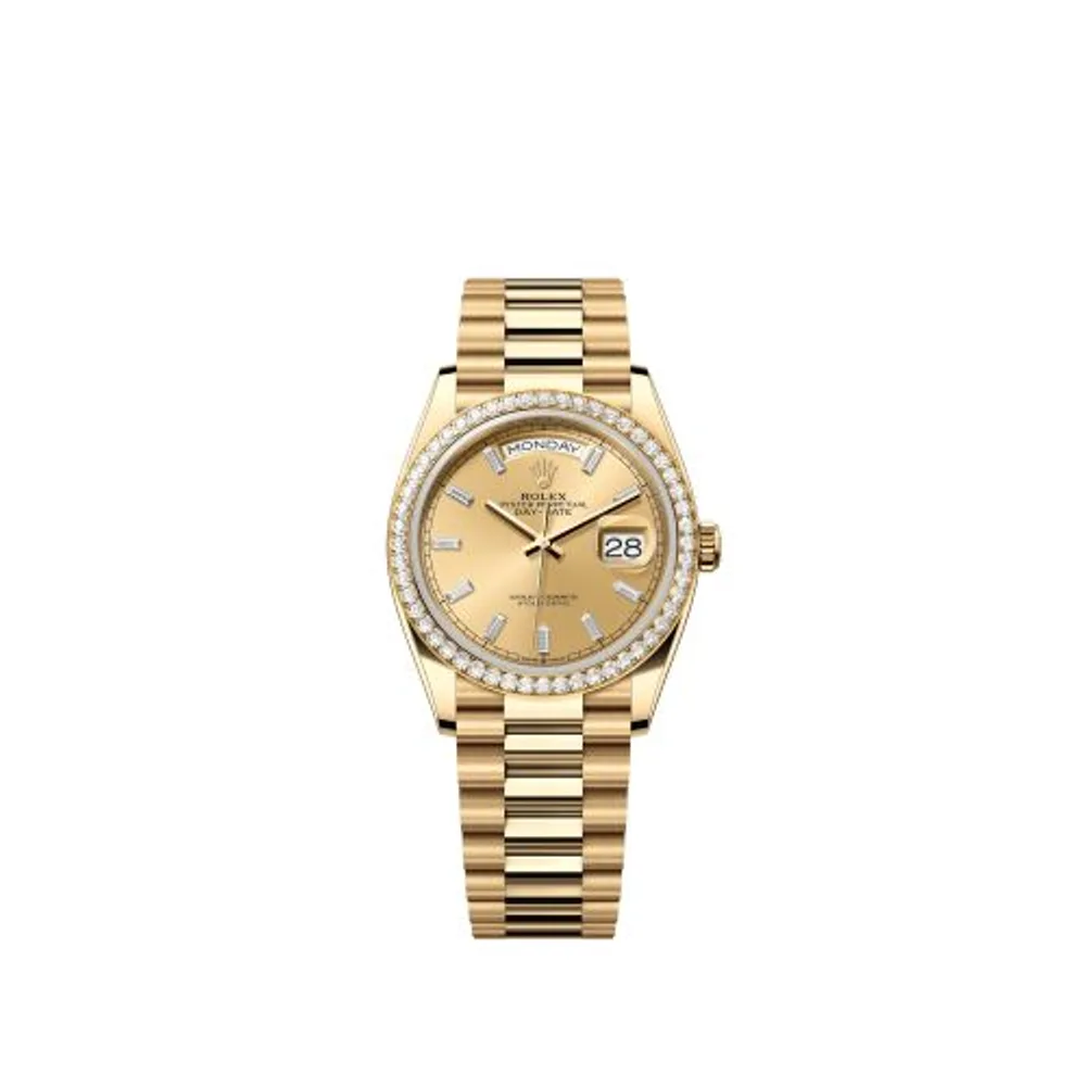 Rolex Day-Date 36 Yellow Gold - Diamond / Champagne - Baguette / President