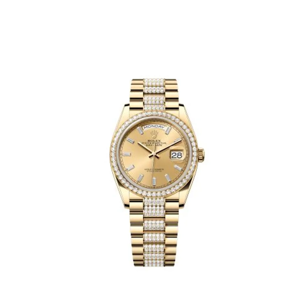 Rolex Day-Date 36 Yellow Gold - Diamond / Champagne - Baguette / President - Diamond