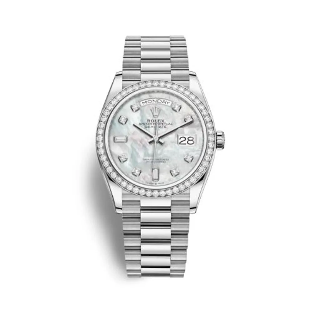 Rolex Day-Date 36 White Gold / Diamond / MOP-Diamond / President