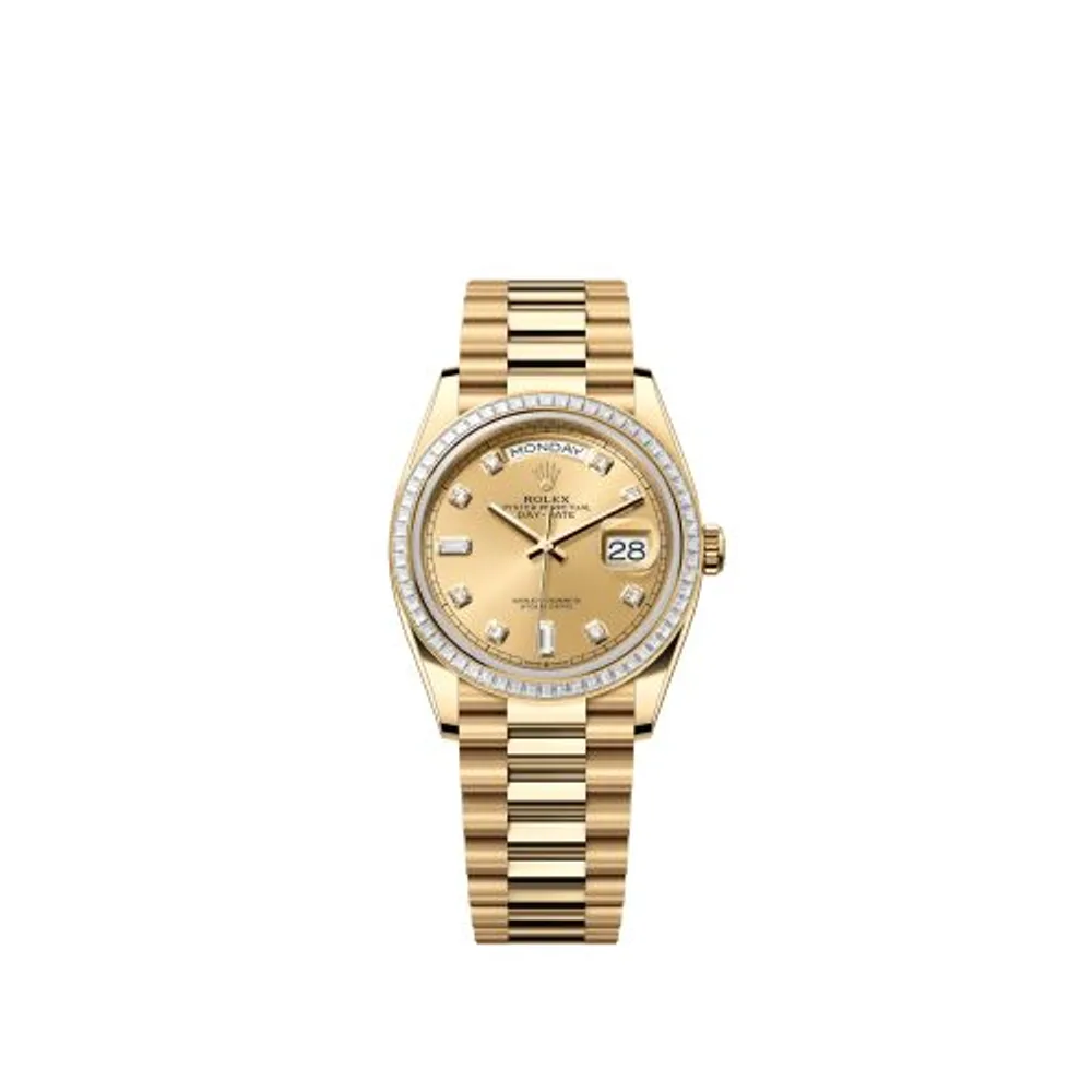 Rolex Day-Date 36 Yellow Gold - Baguette / Champagne - Diamond / President
