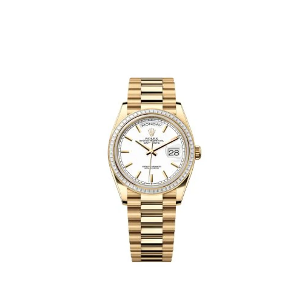 Rolex Day-Date 36 Yellow Gold - Baguette / White / President