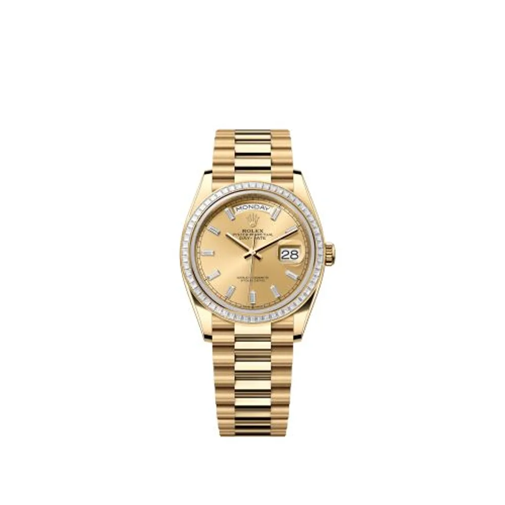 Rolex Day-Date 36 Yellow Gold - Baguette / Champagne - Baguette / President