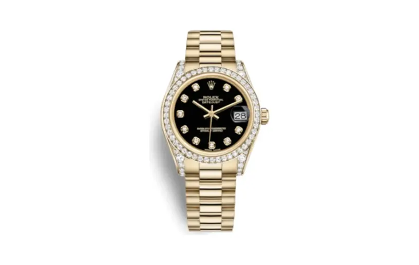 Rolex Datejust 31 Yellow Gold Diamond / President / Black Diamond
