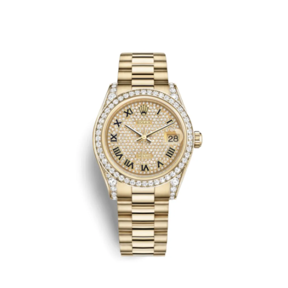 Rolex Datejust 31 Yellow Gold Diamond / President / Paved Roman