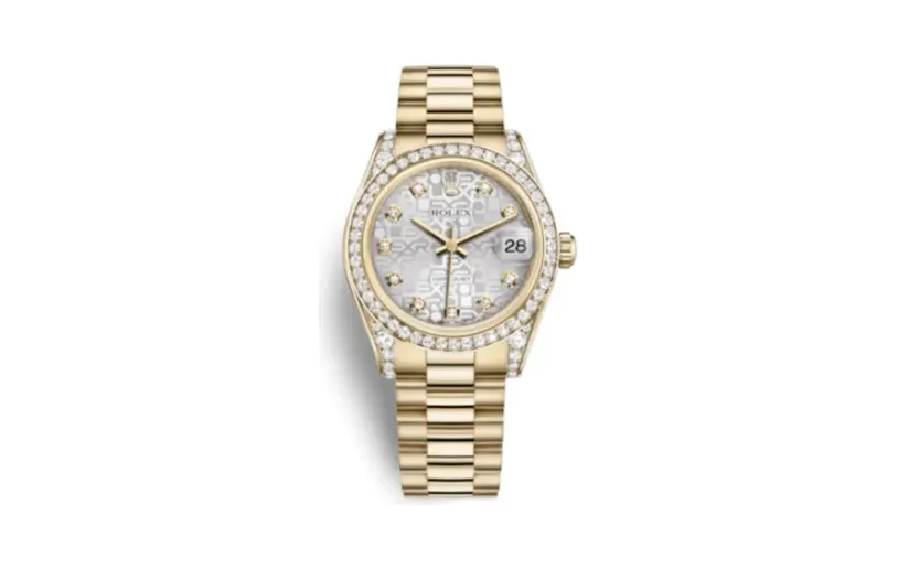 Rolex Datejust 31 Yellow Gold Diamond / President / Silver Computer