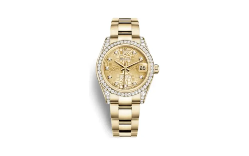 Rolex Datejust 31 Yellow Gold Diamond / Oyster / Champagne Computer