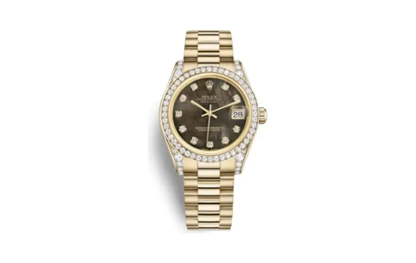 Rolex Datejust 31 Yellow Gold Diamond / President / Black MOP