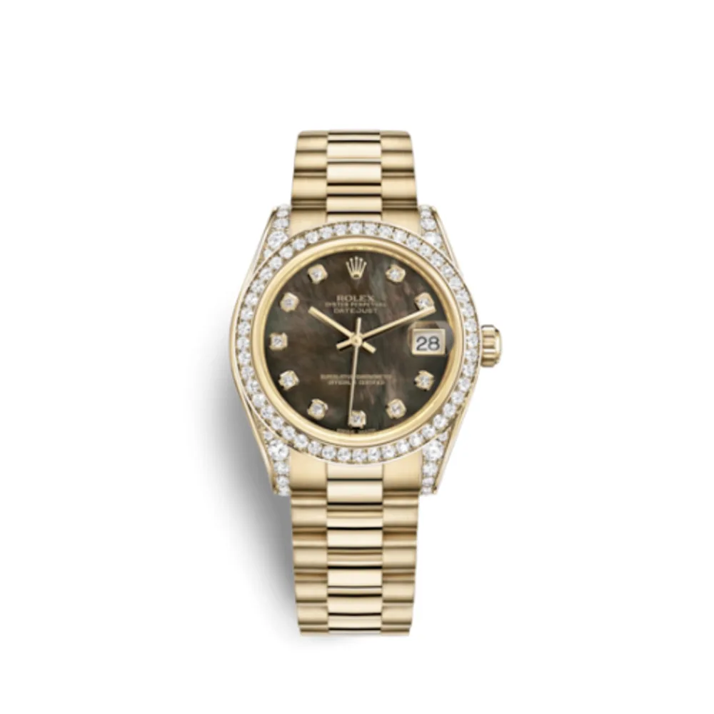 Rolex Datejust 31 Yellow Gold Diamond / President / Black MOP