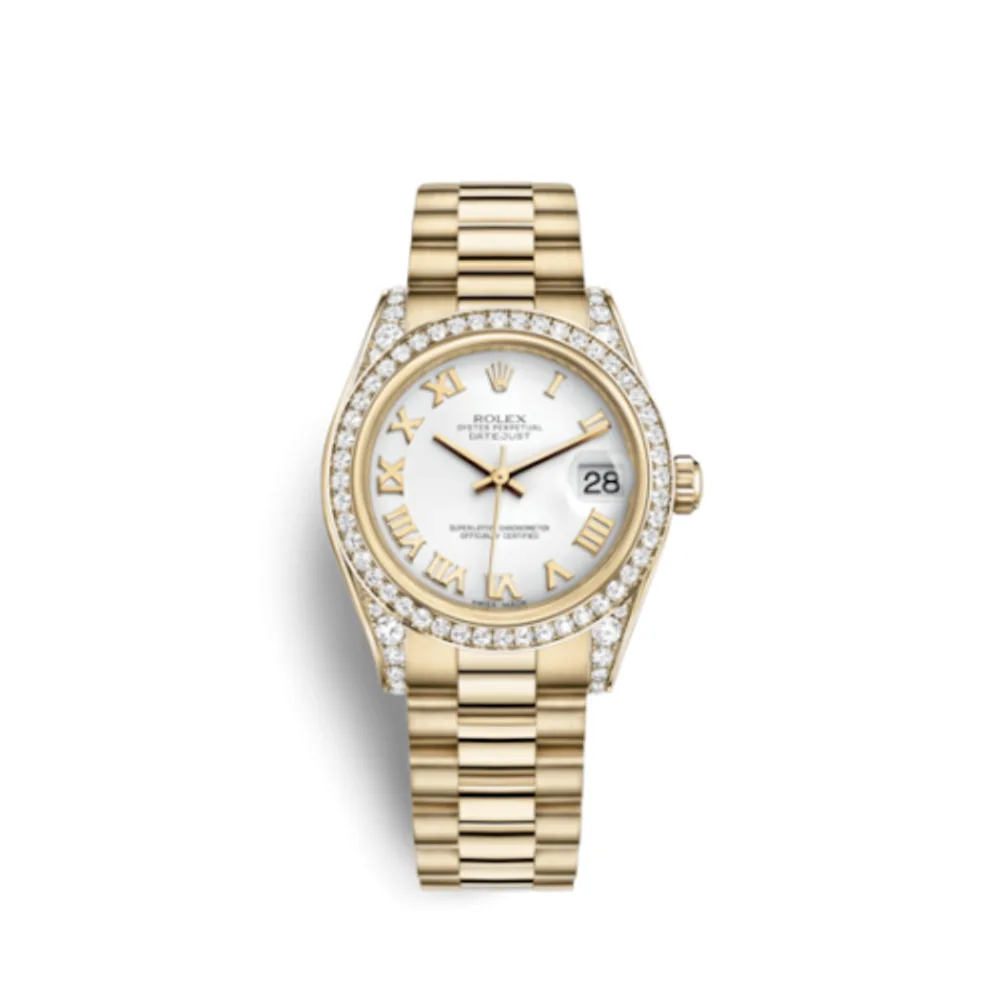 Rolex Datejust 31 Yellow Gold Diamond / President / White Roman