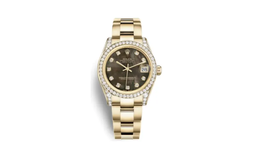 Rolex Datejust 31 Yellow Gold Diamond / Oyster / Black MOP