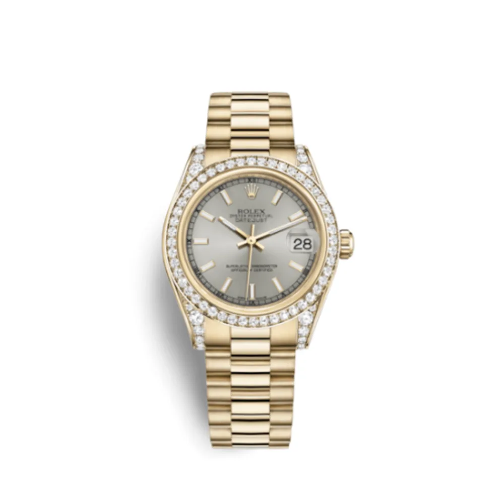 Rolex Datejust 31 Yellow Gold Diamond / President / Silver