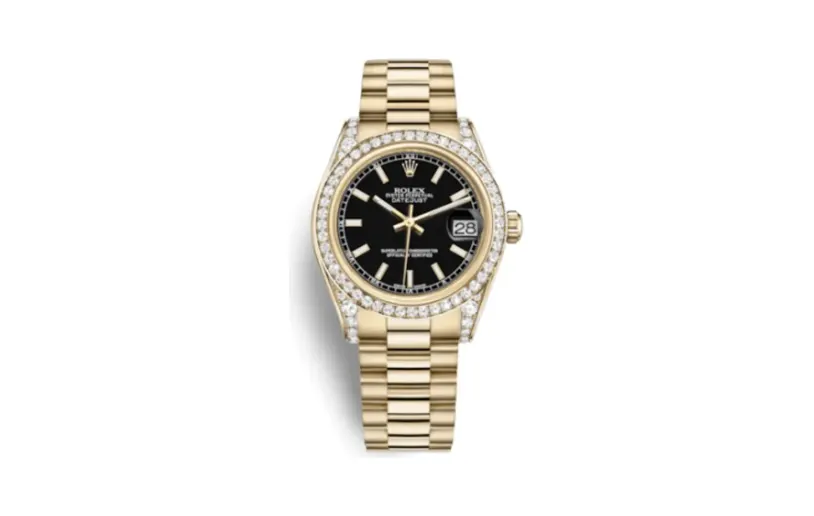 Rolex Datejust 31 Yellow Gold Diamond / President / Black