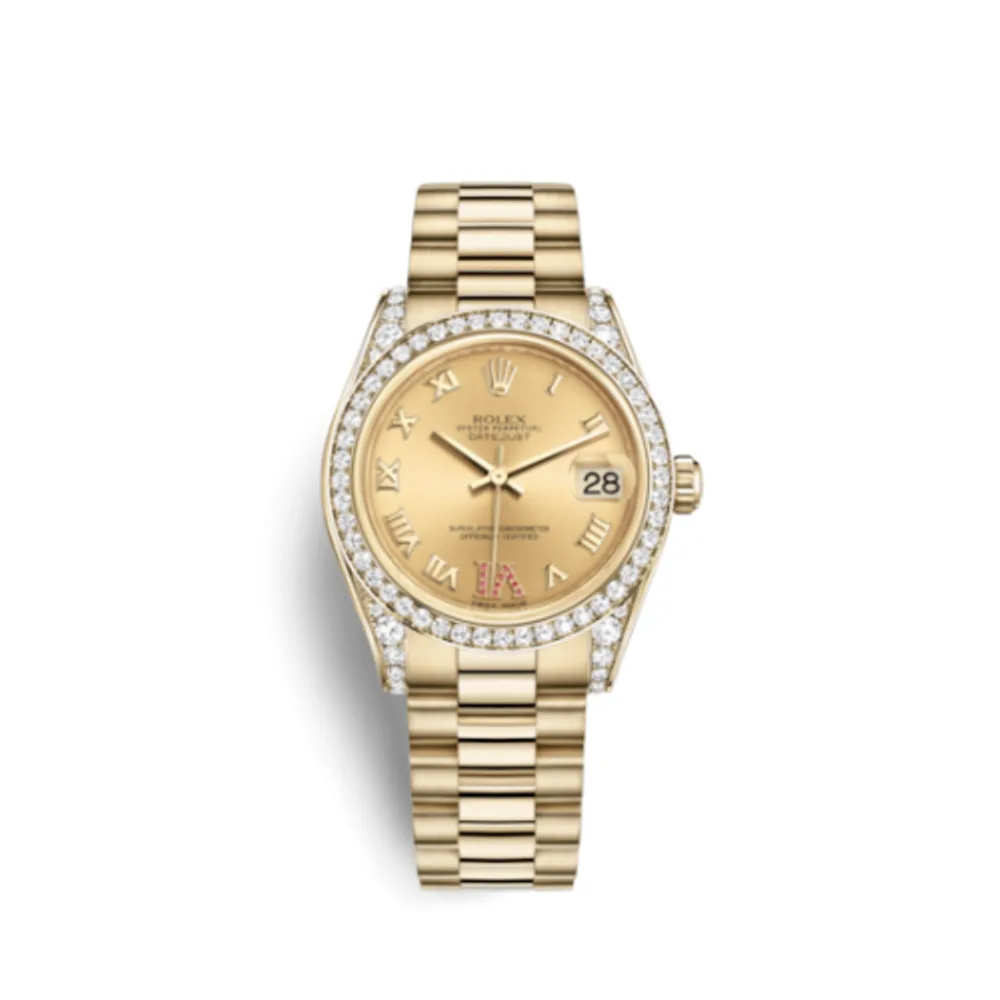 Rolex Datejust 31 Yellow Gold Diamond / President / Champagne Roman